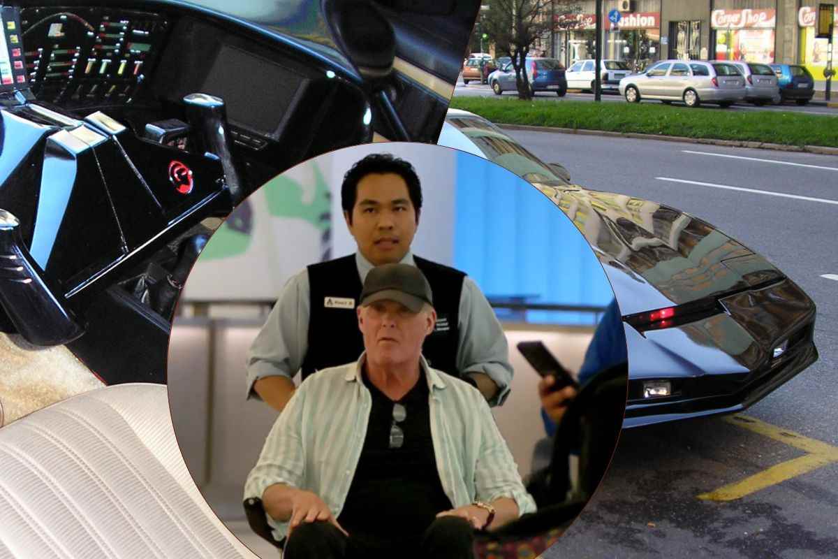 David Hasselhoff e l'auto Kitt della serie Supercar